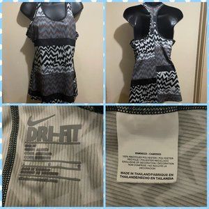 Nike Dri Fit Tank Top Womens SLIM FIT SZ L ZIG ZAG